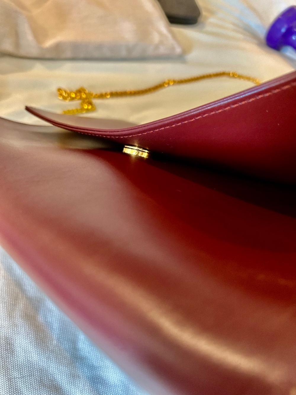 Cartier Leather Clutch. Beautiful, burgundy. New.  Can be used as shoulder bag. - Picture 13 of 16